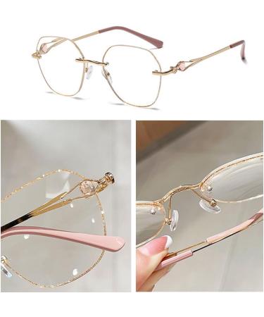 Stylish Rimless Reading Glasses for Women Anti Eyestrain Glasses Blue Light Blocking Computer Readers(Grandeur:1.0x) - Buy Online on GoSupps.com