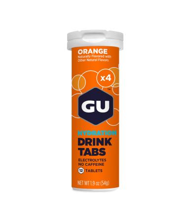 GU Energy Hydration Electrolyte Drink Tablets Enhanced Endurance Sports Drink for Running Cycling Triathlon 4-Count (48 Servings) Orange