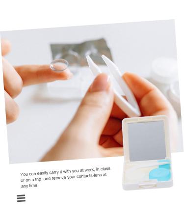Partykindom Contact Lens Case Set - 9-Sentence Storage Kit with Suction Holder Perfect for Travel & Halloween - 3 White Containers 6.5x6.5x2cm - Buy Online on GoSupps.com
