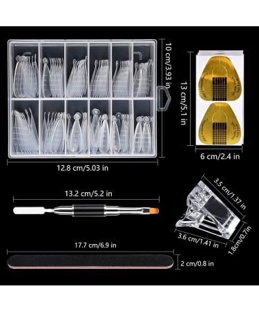 120Pcs Stiletto Shape Nail Dual Forms for Polygel with Nail Forms Stickers, Brush, and File - Pack of 1 - Buy Online on GoSupps.com