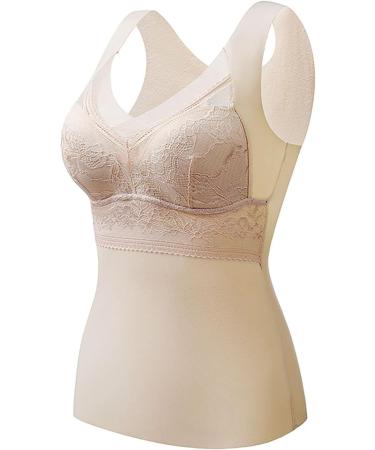Premium Beige Thermal Vest with BH Pads - Padded Thickening Body Top for Women | XL Size - Buy Online on GoSupps.com