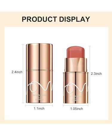Waterproof 3-in-1 Cream Blush Stick for Lip  Cheek  Eye | Long-Lasting & Buildable Blusher Contour - Dainty 3-in-1 Cheek & Lip Tint - Moisturizing & Blendable Formula - Suitable for All Skin Tones (2#) - Buy Online on GoSupps.com