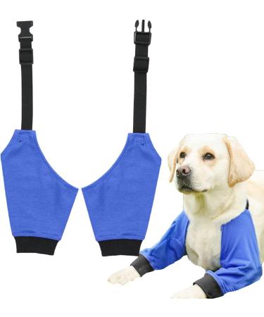 Dog Elbow Brace Protector - 1 Pair Dog Elbow Brace Front Leg Stain-Resistant Pet Recovery Knee Pad for Medium Dog Breathable Wear-Resistant Blue M - Buy Online on GoSupps.com