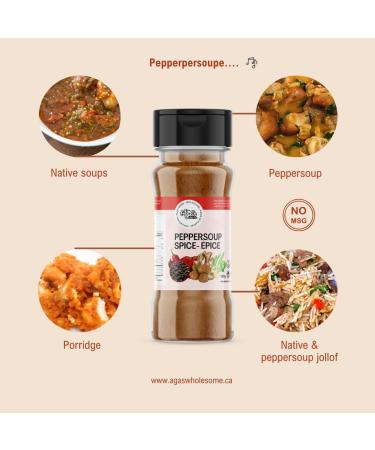 Aga's Wholesome Peppersoup Spice 100g Mildly Spicy Made with 7 Native Spices Authentic African Flavour Great for Nigerian/West African Peppersoups & More Salt & MSG Free Gluten Free Plant Based Non-Irradiated GMO Free - Buy Online on GoSupps.com