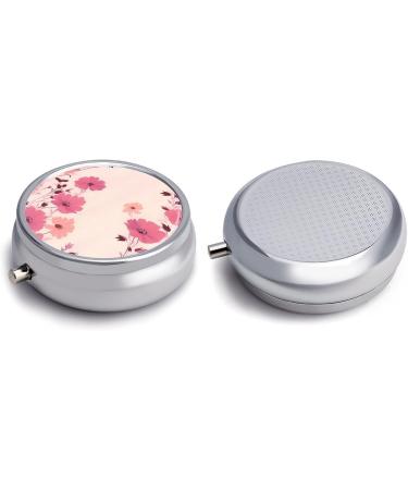 Portable 3 Compartment Pill Box - Travel-Friendly Flower Pattern Pill Organizer for Purse & Pocket - Buy Online on GoSupps.com
