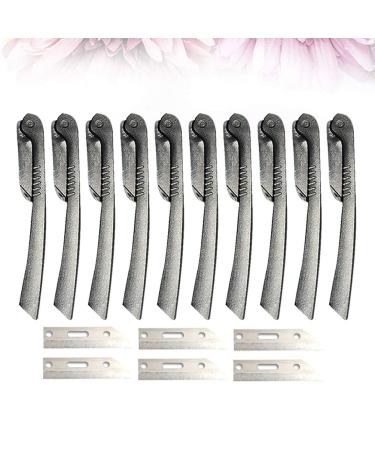 10pcs Foldable Eyebrow Razor Set - Portable Eyebrow Trimmer & Makeup Tool Kit - Eyebrow Shaper in Black | Buy Internationally - Buy Online on GoSupps.com