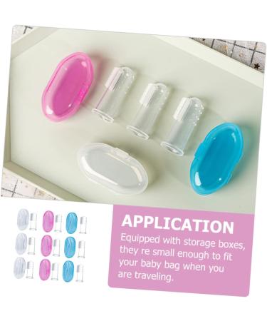 Minkissy 9pcs Finger Toothbrush Set | Kids & Dogs Oral Care | Cleaning Brush & Massager - Buy Online on GoSupps.com