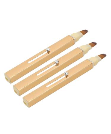 3pcs Retractable Lip Brush Set - Portable Double Ended Concealer & Lip Makeup Brush for Travel | Perfect Christmas Gift (Gold - Buy Online on GoSupps.com
