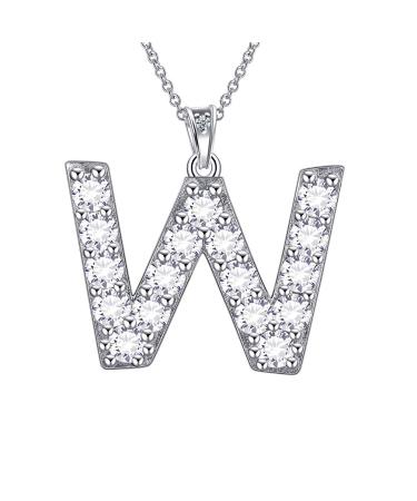 Cute Cat Necklace with Sparkling Zirconia Crystal Birthstone Pendant Necklace for Girls Womens White Gold Over 925 Sterling Silver Animal Necklace Birthstone Jewelry Sweet Present Girlfriend Sisters Platinum Silver