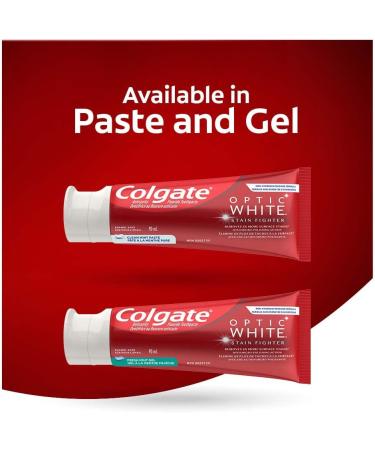 Colgate Optic White Stain Fighter Teeth Whitening Toothpaste Fresh Mint Gel - 90 ml 3 Pack Fresh Mint Gel 90 g (Pack of 3) - Buy Online on GoSupps.com