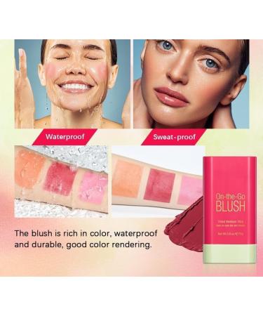 Lovelycat On-the-Go Makeup Blush Stick Tinted Moisture Stick Shadow Lips Cheek Blusher Creamy Makeup Long Lasting Natural Nude Makeup for All Skin (red) - Buy Online on GoSupps.com