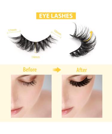 6D Cat Eye False Eyelashes - 9 Pairs of Natural Curly and Dramatic Fluffy Mink Lashes (G886) - Buy Online on GoSupps.com