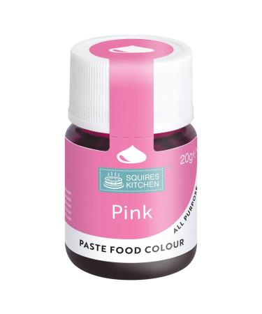 Squires Kitchen Pink Food Colouring Paste Concentrated Food Colour for Use with Sugarpaste Icing Fondant Modelling Pastes Buttercream Royal Icing Cake Mixes and More - 20g