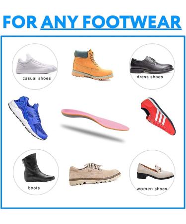 iFitna Orthotic Insoles Arch Support for Flat Feet & Plantar Fasciitis - Size UK-12 (30.5cm) Pink - Buy Online on GoSupps.com