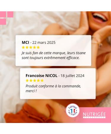 Infusion confort menstruel bio | soulage r gles douloureuses et SPM | camomille fenouil m lisse matricaire | apaisement naturel du cycle f minin | 30 sachets | fabriqu en France l NUTRIG E - Buy Online on GoSupps.com