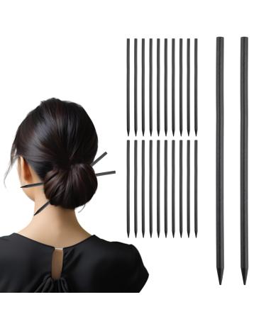 22 Pieces Wood Hair Sticks Chopsticks Pencil Hair Sticks Chopstick Black Long Hairpins Chinese Hair Chopsticks Hair Clips for Bun Hairstyles Decorative Accessories for Women Girls