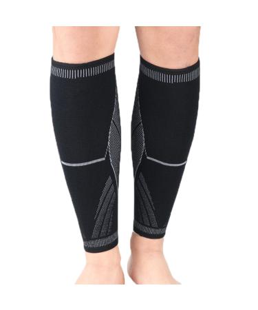 Calf Compression Sleeve For Men And Women Shin Splint Brace Support For Legs Pain Relief &Varicose Vein Treatment (Color : Black Size : Large) Large Black