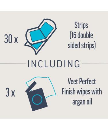 Veet Expert Cold Wax Strips 30 Strips for Bikini & Underarms | Sensitive Skin | With Almond Oil Finish Wipes | 33 Piece Set - Buy Online on GoSupps.com