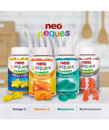 Neo Peques - Multivitamin Gums for Children from 3 years - 30 Units (1 month) - 100% Natural Ingredients - 6 Essential Vitamins and Zinc for the Immune System - Strawberry Flavor - Buy Online on GoSupps.com