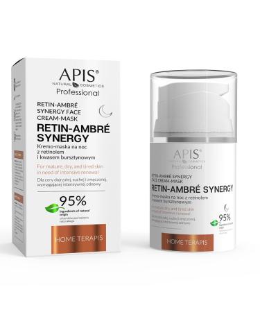 Apis Natural Cosmetics RETIN AMBRE SYNERGY HOME Terapis Night Cream Mask with Retinol and Succinic Acid 50 ml skin regeneration wrinkle reduction moisture and smoothing