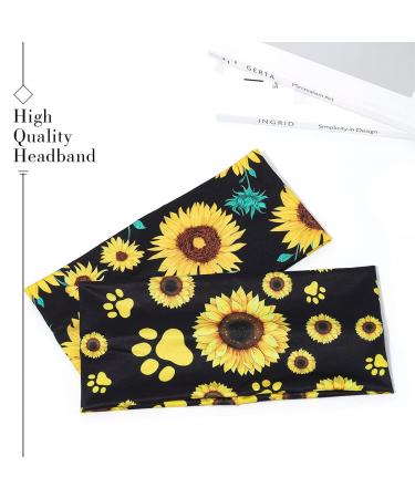 Bohemian Headbands for Women 3 Pack - Wide Printed Hair Wraps for Yoga and Workout - Sunflower Fashion Accessories for Girls - Buy Online on GoSupps.com