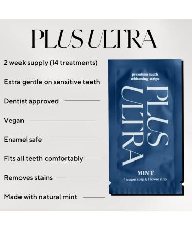 Plus Ultra Eco-Friendly Vegan Teeth Whitening Strips - Mint - 28 Strips (14-Day Treatment) - Buy Online on GoSupps.com
