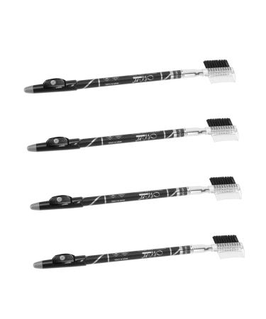 Healeved 4pcs Two-in-one Eyebrow Pencil Lady Tools Eyebrow Makeup Pencils Eyebrow Makeup Tools Brown Wooden