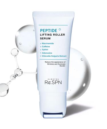 Re.SPN Peptide Lifting Roller Serum For Wrinkles Lifting & Pore Tightening on Face & Neck with Gua Sha Applicator Vegan Anti-wrinkle Peptide Niacinamide K-Beauty (1.69 fl oz) Clear