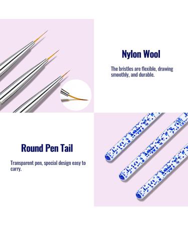 Hanyousheng 6-Piece Nail Design Brush Set | Professional Acrylic Nail Art & Liner Brushes for DIY Nail Salon Design - Buy Online on GoSupps.com