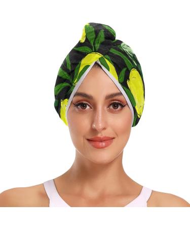 Lemon Leaves Microfiber Towel Turban for Kids & Women - Quick Dry 2 Pack (9.5 x 24) - Perfect for Home & Travel - Buy Online on GoSupps.com