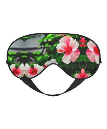 Hibiscus Flowers Print Double-Sided Eye Mask Soft and Light Blocking for Enhancing Sleep Quality