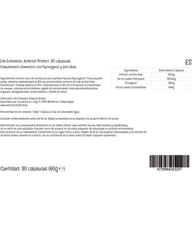 Life Extension Arterial Protect Pine Bark & Gotu Kola 30 Capsules | Gluten-Free, Non-GMO, Vegan | Lab Tested | Support Artery Health - Buy Online on GoSupps.com