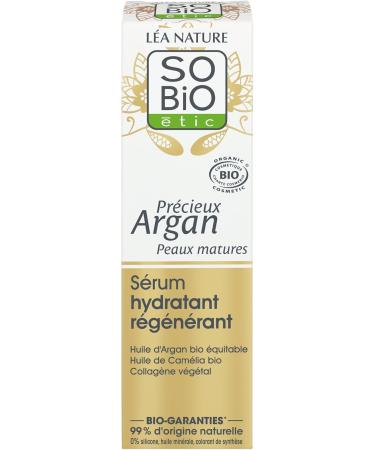  So'Bio tic L A NATURE SO BiO tic | Regenerating Moisturizing Serum Precious Argan Mature Skin | Tones & Firms | Argan Oil | Vegetable Collagen | 99% Natural Origin | Made in France | Pack of 2 x 30 ml - Buy Online on GoSupps.com