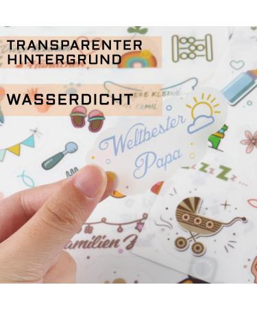 Sticker Baby Album - 180+ Motif Transparent Stickers for Kids | Perfect Photo Album & Scrapbook Accessories | Ideal Baby Party Gift - Buy Online on GoSupps.com