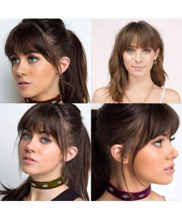 French Bangs Hair Clip Extension - Natural Full Front Neat Bangs with Temples - Dark Brown (Pack of 1) - Buy Online on GoSupps.com
