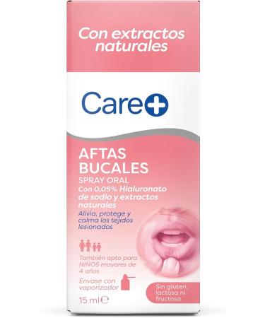 STADA LABORATORY Care Plus Mouth Spray with 005 sodium hyaluronate and natural extracts Relieves protects and soothes cancerous ulcers wounds and oral injuries more than 10 hours burning time 15 ml - Buy Online on GoSupps.com