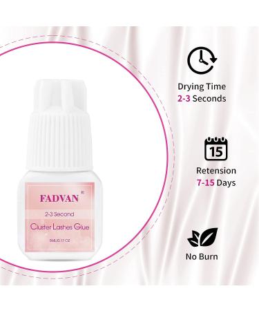 FADVAN Individual Cluster Lashes Glue - No Fume, No Irritation, Self Application Adhesive - 5ml - Buy Online on GoSupps.com