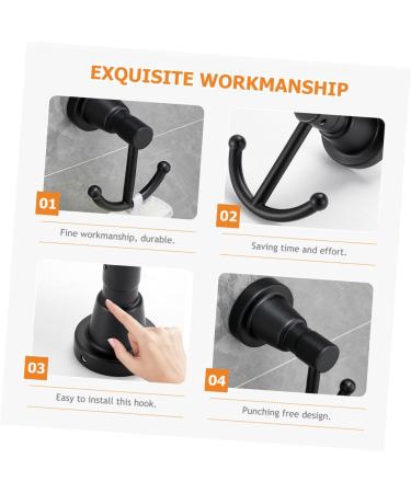 HOOTNEE Stainless Steel Coat Hook Hooks for Hanging Hook for Wall Coat Hooks Modern Wall Hooks Towel Hooks for Bathrooms Kitchen Hook Bathroom Hooks for Towels Robe Hooks Clothing Hooks 10X8.5CM Black - Buy Online on GoSupps.com