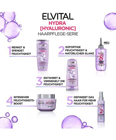L'Or al Paris Elvital Moisturizing Shampoo XL - Hydrating Hair Care with Hyaluronic Acid (700ml Pack of 3) | Shiny & Healthy Hair - Buy Online on GoSupps.com