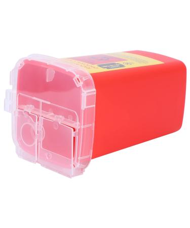 Healeeved 1 piece of safety razor holder needle drainage container Blade dispenser ETUI sound razor disposal container sharp objects garbage can disposal container red 15.4x9.5cm
