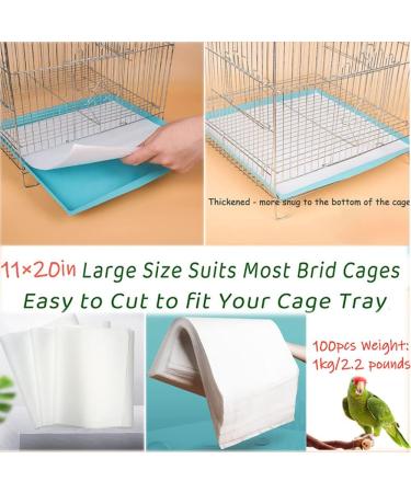100PCS Bird Cage Liner Papers 11 20in Disposable Bamboo Charcoal Fibre Cage Paper Liners Precut Absorbent Cushion Pad Mat Accessories for Pet Bird Parrot 11x20 in - Buy Online on GoSupps.com