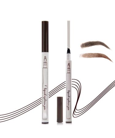 2PCS Eye Brow Pen Natural Makeup Fine Stroke Magic Eyebrow Pencil Waterproof 4 Tip Eyebrow Pencil Natural Fine Lines Eyebrow Pencil for Women and Gril (Chestnut)