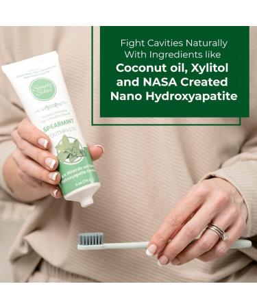 Simply Silver Spearmint Toothpaste - Nano Hydroxyapatite Formula | Colloidal Silver, Fluoride-Free, Sensitive Teeth, Whitening - 4 oz - Buy Online on GoSupps.com