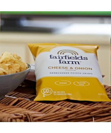 Fairfields Farm Crisps Cheese & Onion Hand Cooked Potato Crisps 40g | Pack of 10 - Buy Online on GoSupps.com