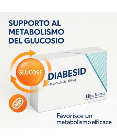  ELLECI FARMA S.R.L Diabesid Natural supplement for blood sugar control Glucose metabolism support 60 tablets of 350mg Elleci Farma - Buy Online on GoSupps.com
