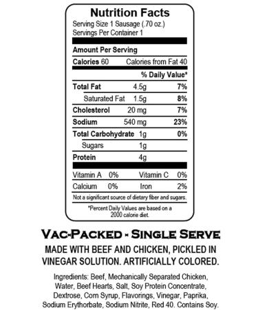 Herbs Pickled Hot Sausages 0.7oz - 24-ct Individually Wrapped Cup - Buy Online on GoSupps.com