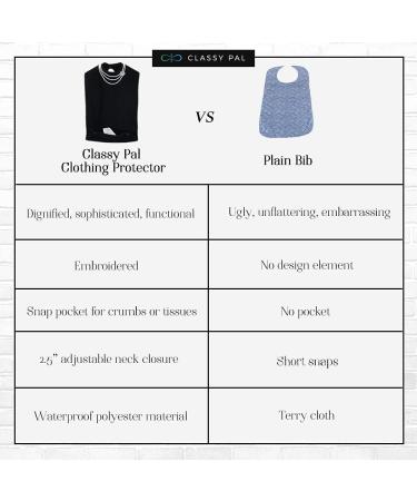 Classy Pal Women's Adult Bib - Washable Clothing Protector for Eating - Embroidered Design - Waterproof & Reusable - Pearl Necklace - Buy Online on GoSupps.com