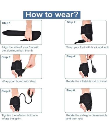 LTLCLZ Inflatable Bunion Corrector Splint - 1 Pair for Hallux Valgus, Hammer Toes, Pain Relief | Toe Straightener Separators for Foot Care - Buy Online on GoSupps.com