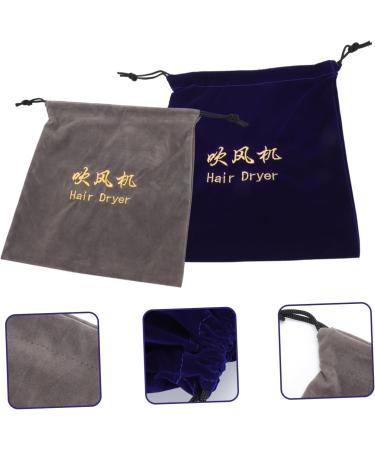 Baluue 2pcs Storage Bag Drawstring Pouch Blow Dryer for Curly Hair Make up Travel Bag Mini Flocking Cloth - Buy Online on GoSupps.com