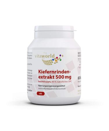 Vita World Pine Bark Extract 500mg OPC proanthocyanidins high dose oligomeric 60 capsules Made in Germany